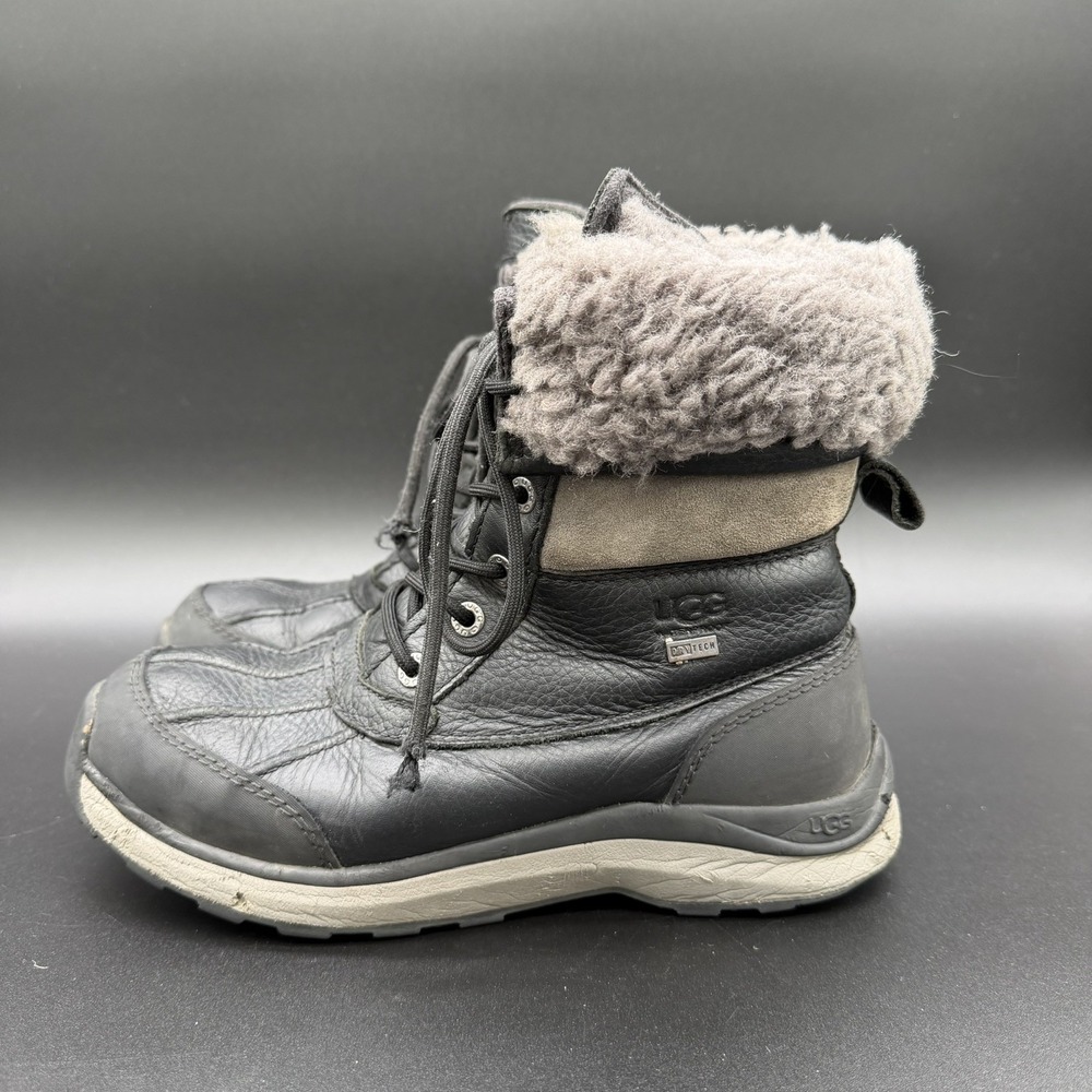 UGG Adirondack III Tall Waterproof Winter Boots Black Grey 1095141 Womens 7.5